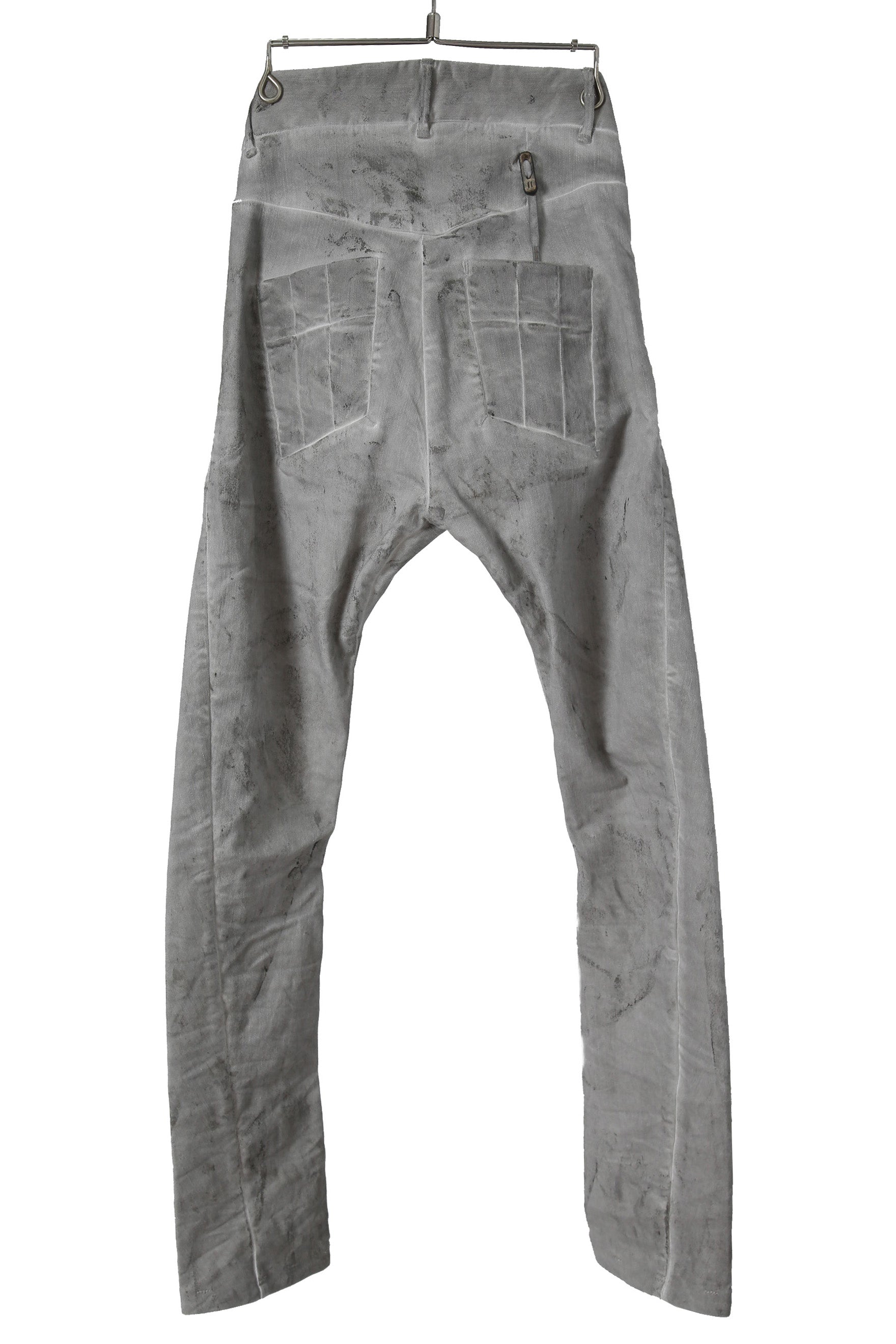 BORIS BIDJAN SABERI ボリス ビジャン サベリ / TIGHT FIT PANTS / ACID DYED & BODY MOLDED "P13.TF-F1603K" (ACID GREY)