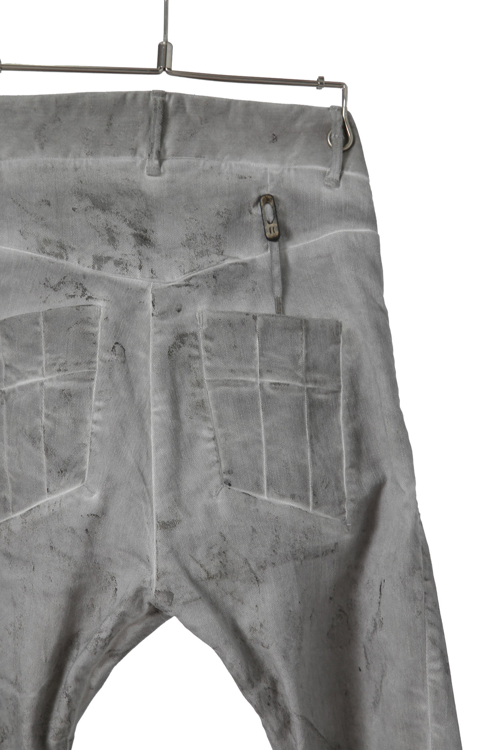 BORIS BIDJAN SABERI ボリス ビジャン サベリ / TIGHT FIT PANTS / ACID DYED & BODY MOLDED "P13.TF-F1603K" (ACID GREY)