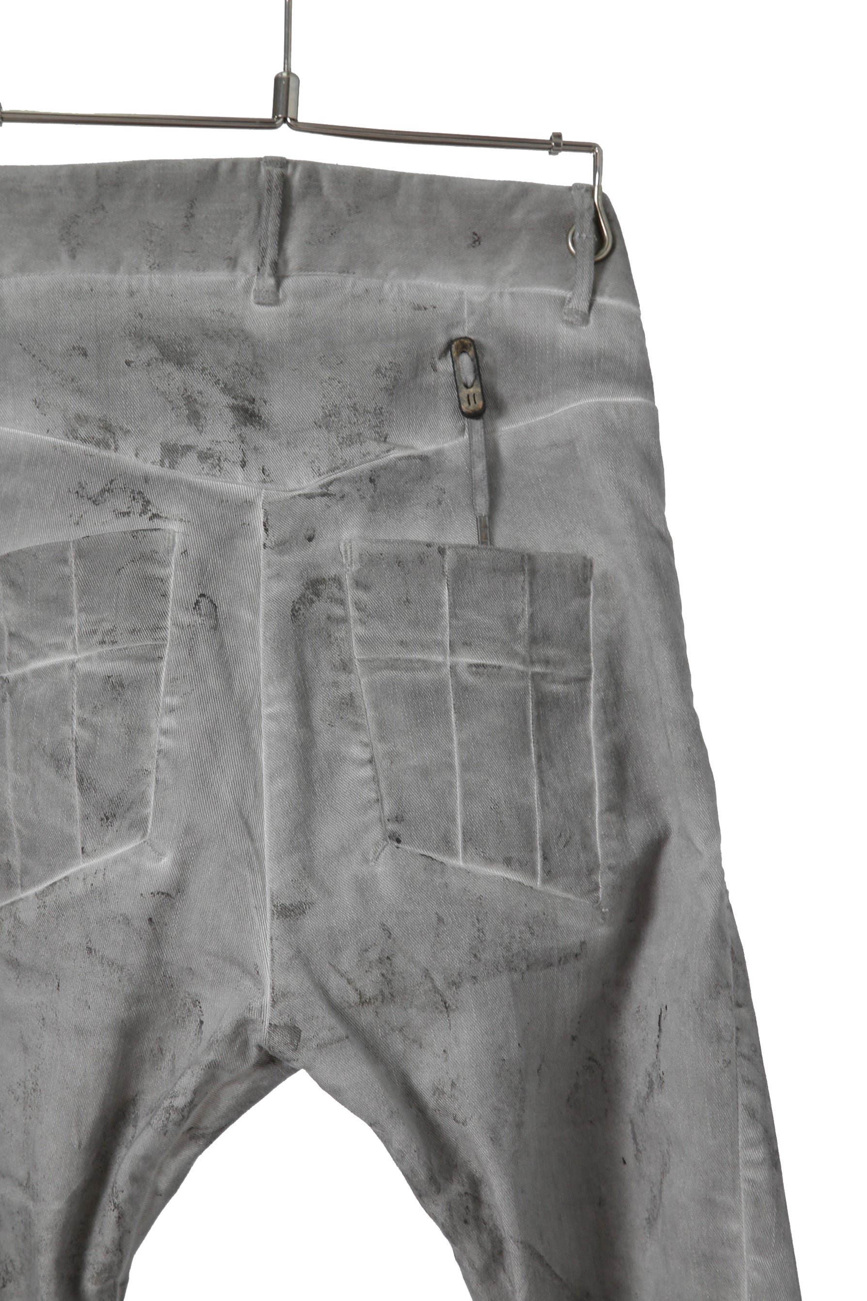 BORIS BIDJAN SABERI ボリス ビジャン サベリ / TIGHT FIT PANTS / ACID DYED & BODY MOLDED "P13.TF-F1603K" (ACID GREY)