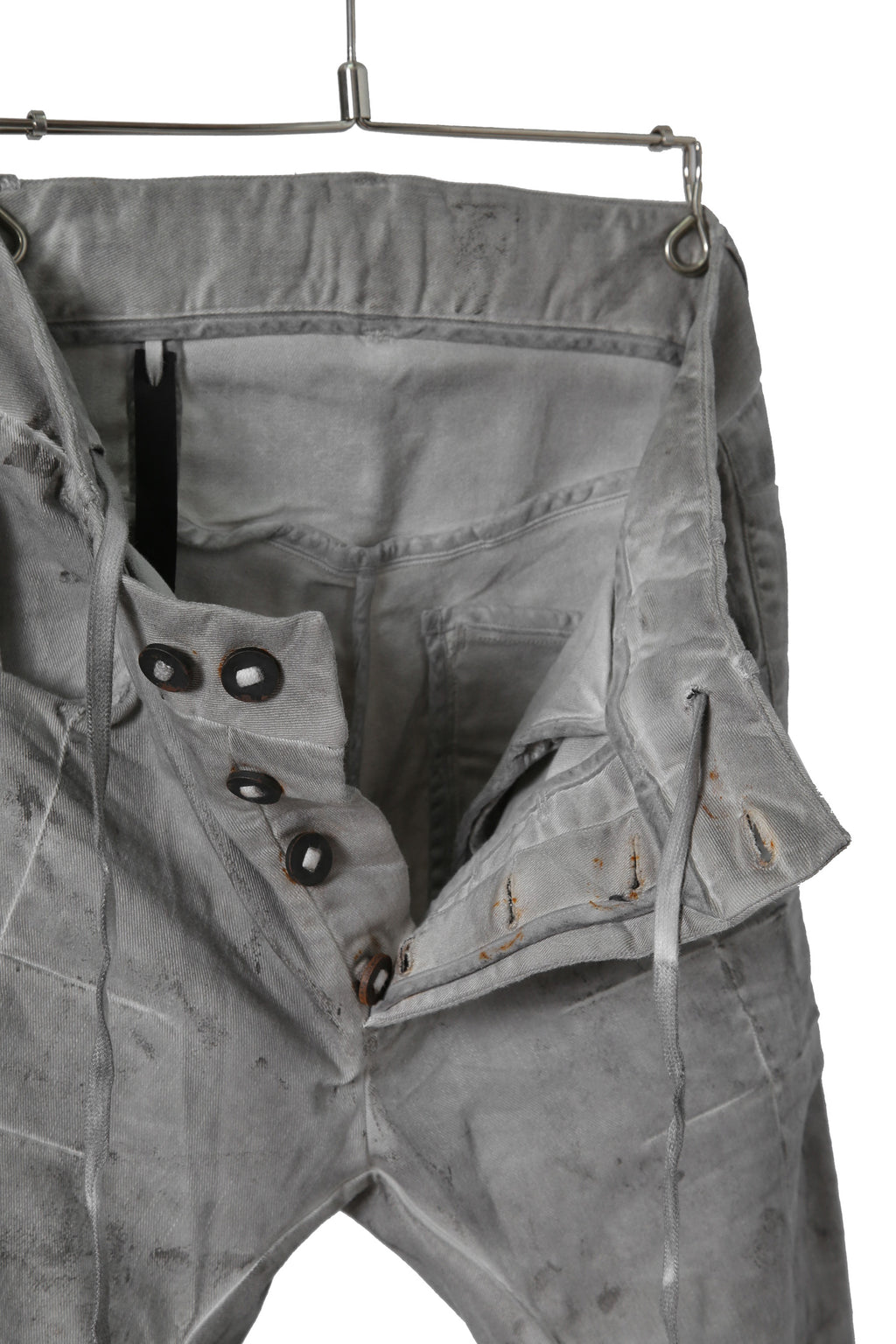 BORIS BIDJAN SABERI ボリス ビジャン サベリ / TIGHT FIT PANTS / ACID DYED & BODY MOLDED "P13.TF-F1603K" (ACID GREY)