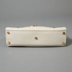 FENDI フェンディ / 美品 selleriaセレリア ピーカブー ミディアム  / カーフレザー / スカーフ付き / クリーム x グレー x ピンク x ゴールド（金具）