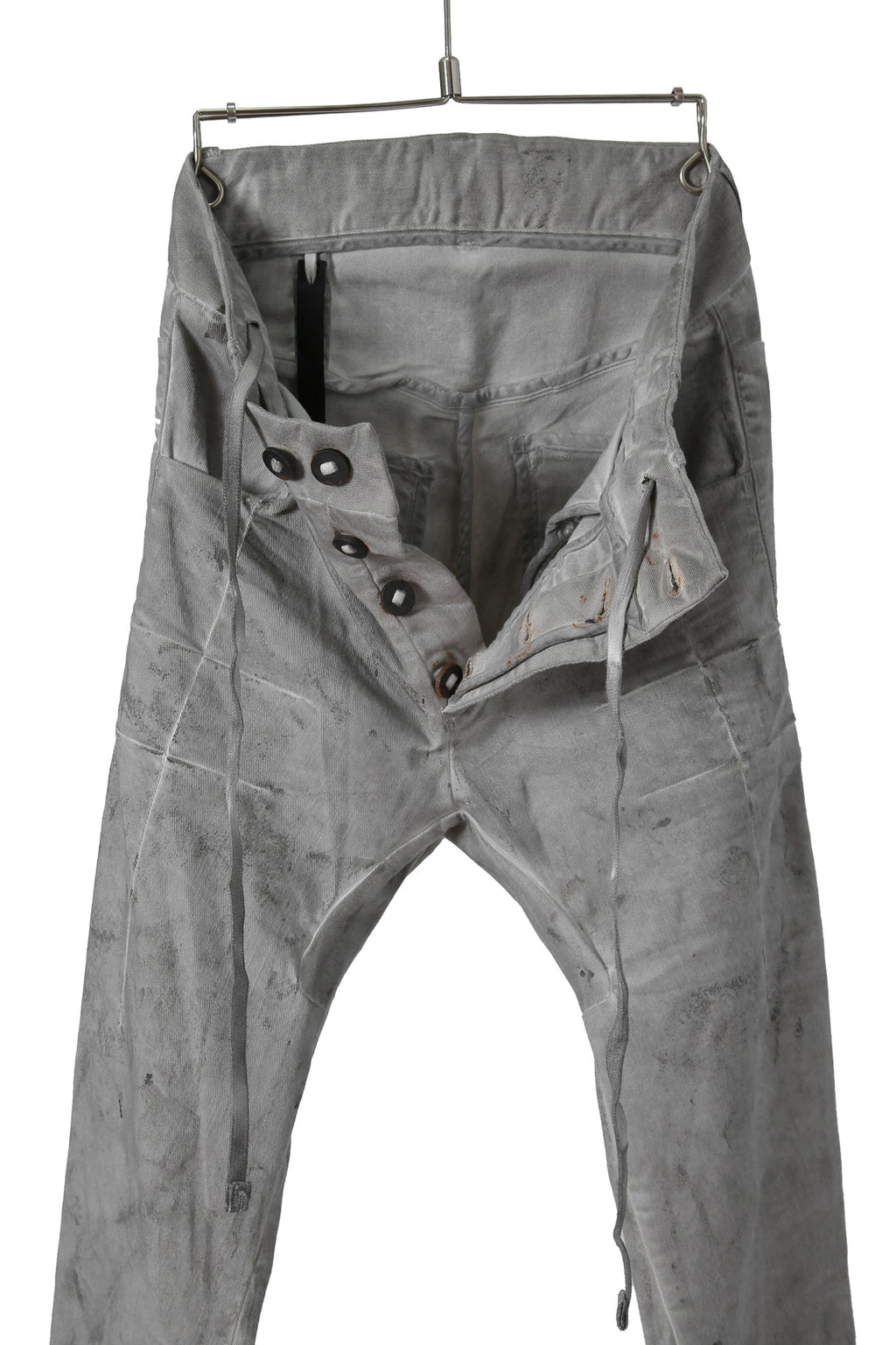 BORIS BIDJAN SABERI ボリス ビジャン サベリ / TIGHT FIT PANTS / ACID DYED & BODY MOLDED "P13.TF-F1603K" (ACID GREY)