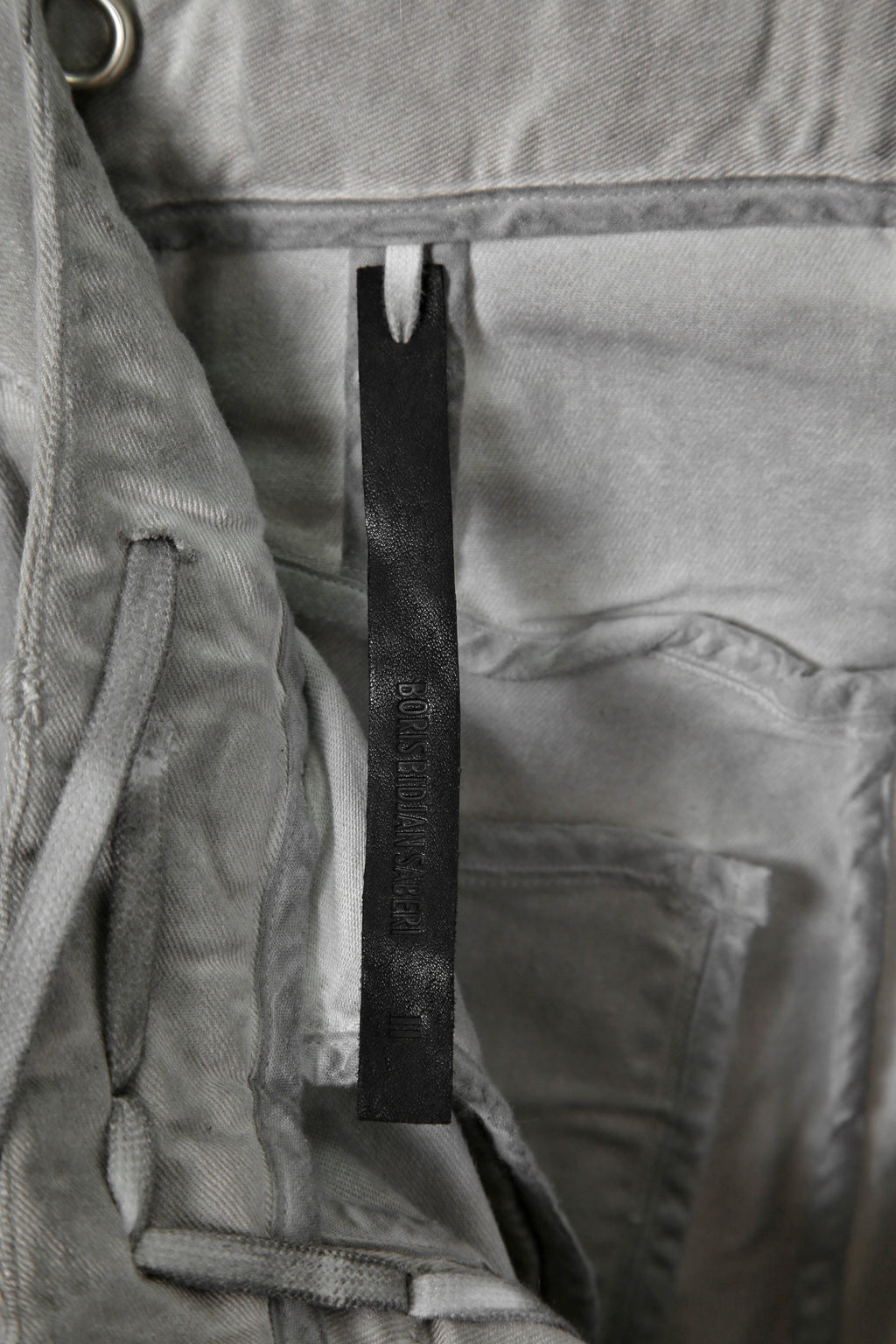 BORIS BIDJAN SABERI ボリス ビジャン サベリ / TIGHT FIT PANTS / ACID DYED & BODY MOLDED "P13.TF-F1603K" (ACID GREY)