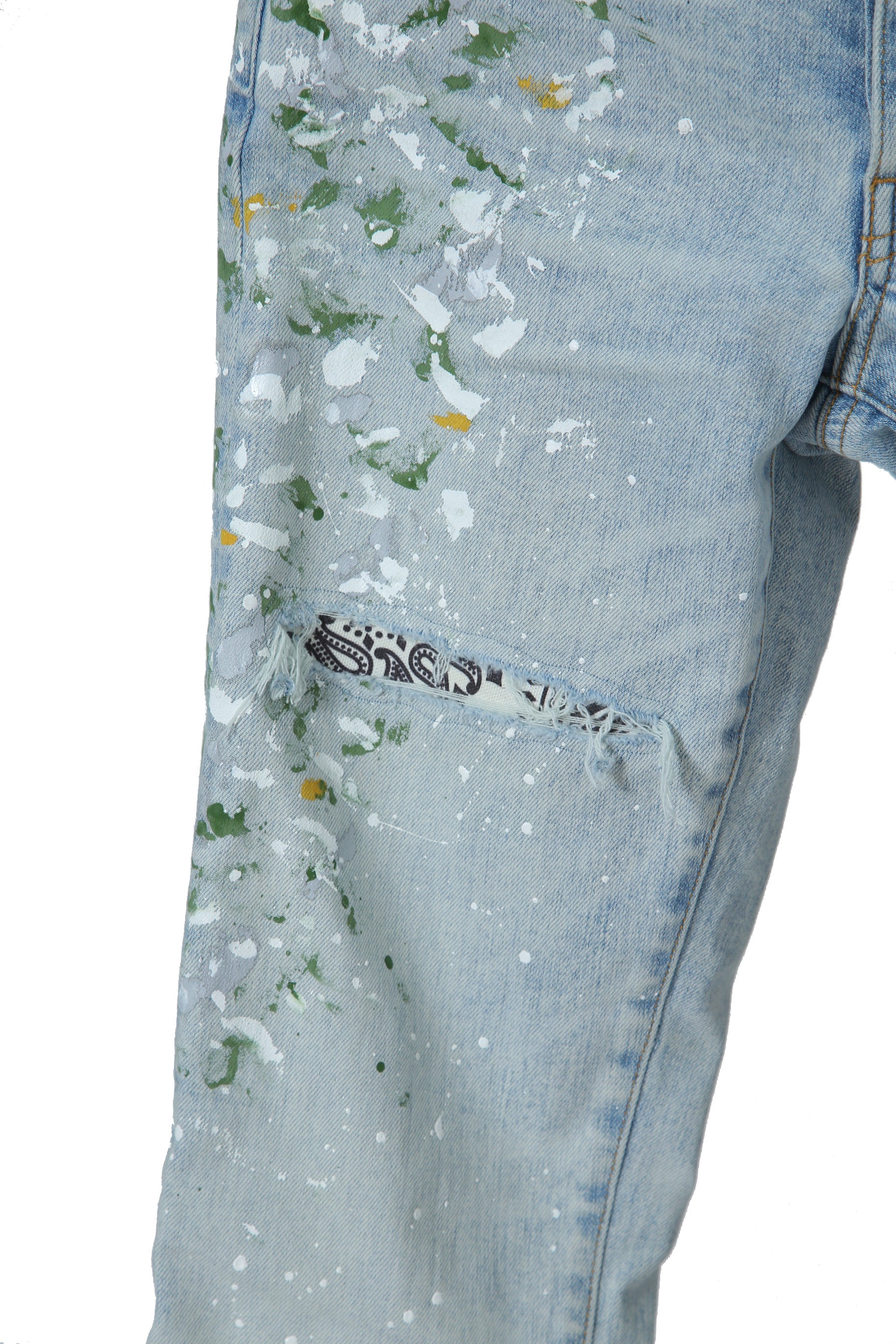 美品 Amiri アミリ / Hand Painted Skinny Jeans ハンドペインテッド リペア加工 ストレッチスキニーデニム パンツ / size 29 (S) MX1