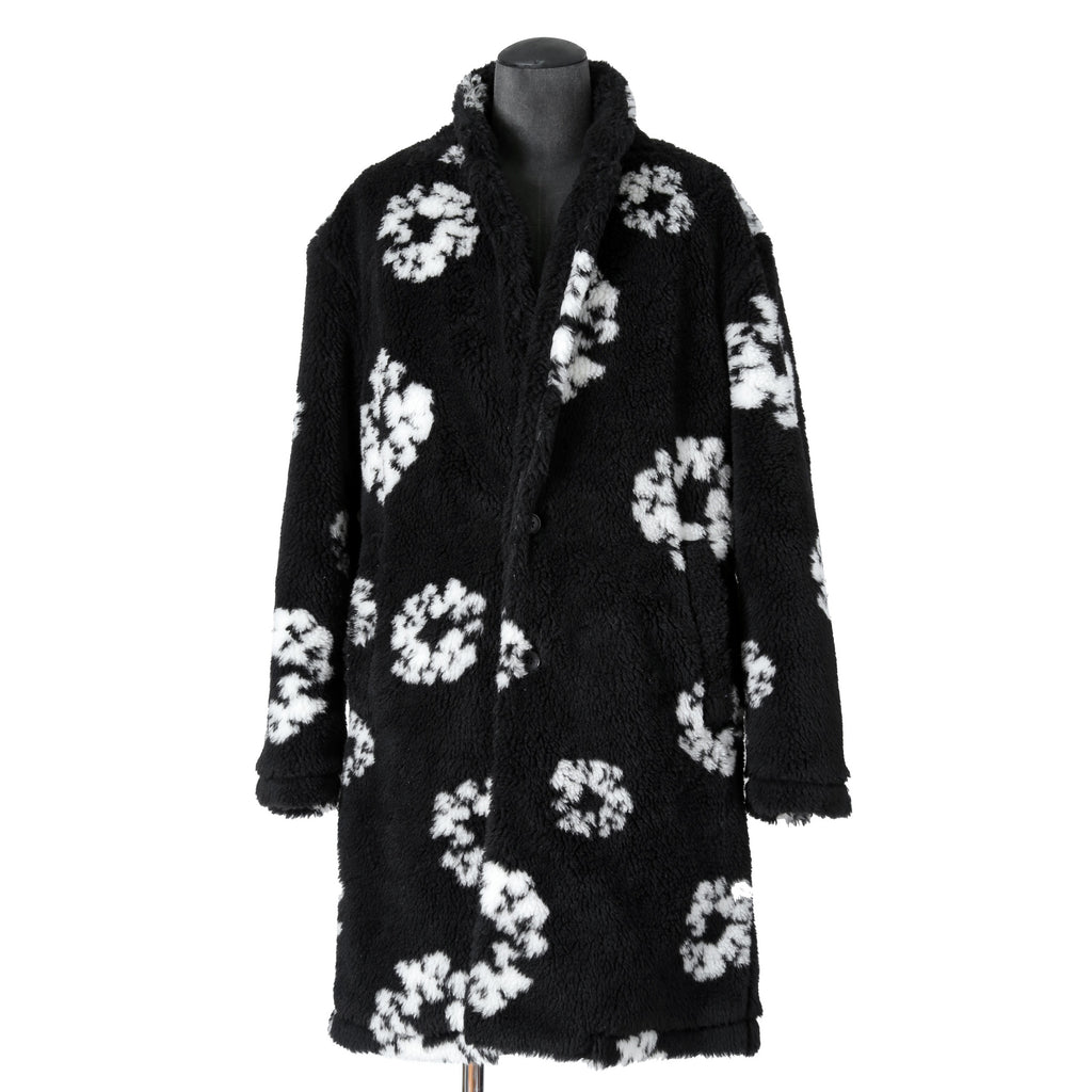 新品 セントマイケル DENIM TEARS x SAINT Mxxxxxx / 24AW COTTON WRTETH Fur Coat / size 2 (Black）ファーコート READYMADE