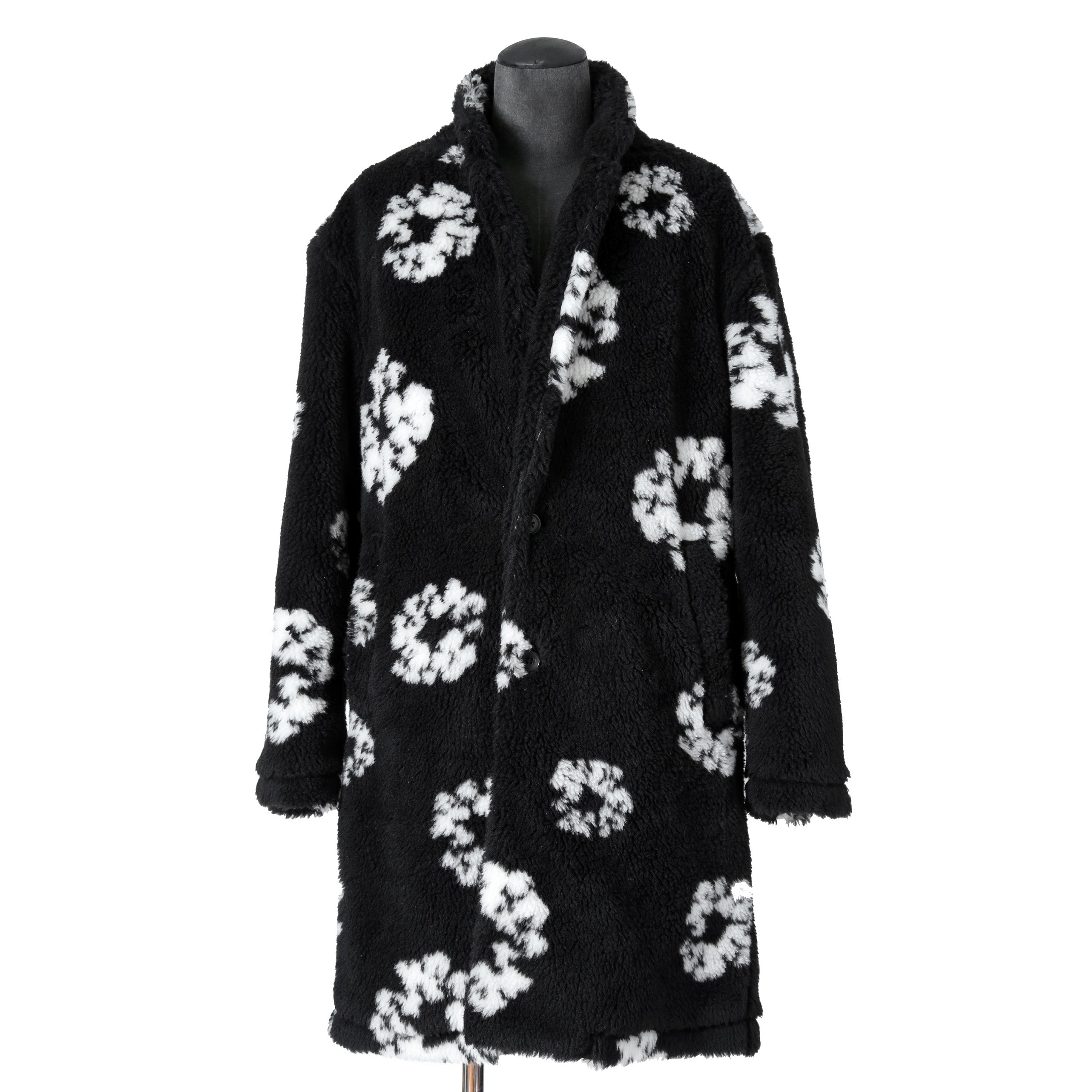 新品 セントマイケル DENIM TEARS x SAINT Mxxxxxx / 24AW COTTON WRTETH Fur Coat / size 2 (Black）ファーコート READYMADE