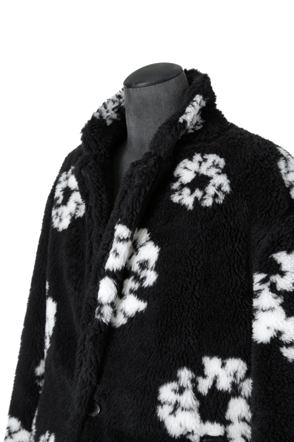 新品 セントマイケル DENIM TEARS x SAINT Mxxxxxx / 24AW COTTON WRTETH Fur Coat / size 2 (Black）ファーコート READYMADE