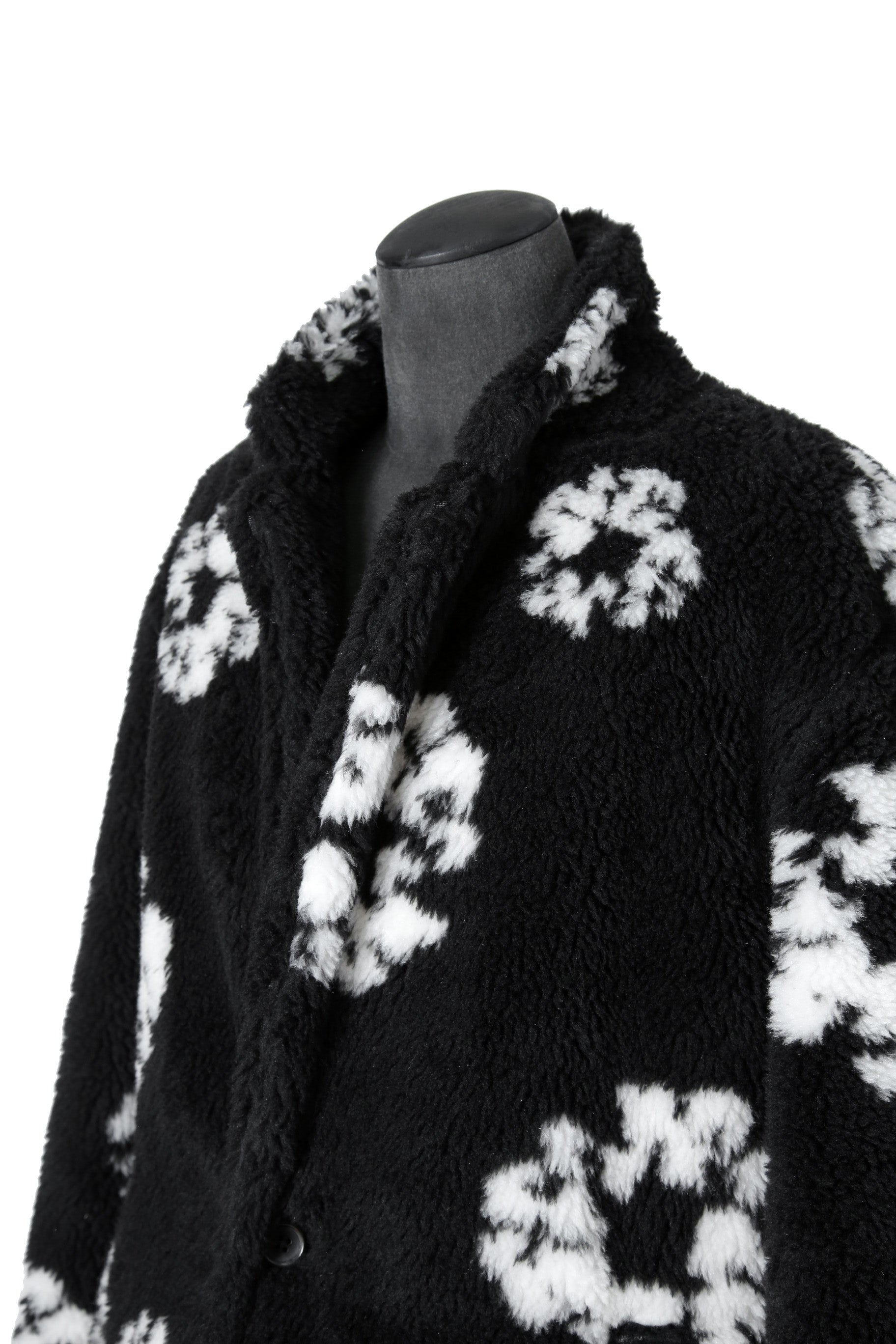 新品 セントマイケル DENIM TEARS x SAINT Mxxxxxx / 24AW COTTON WRTETH Fur Coat / size 2 (Black）ファーコート READYMADE