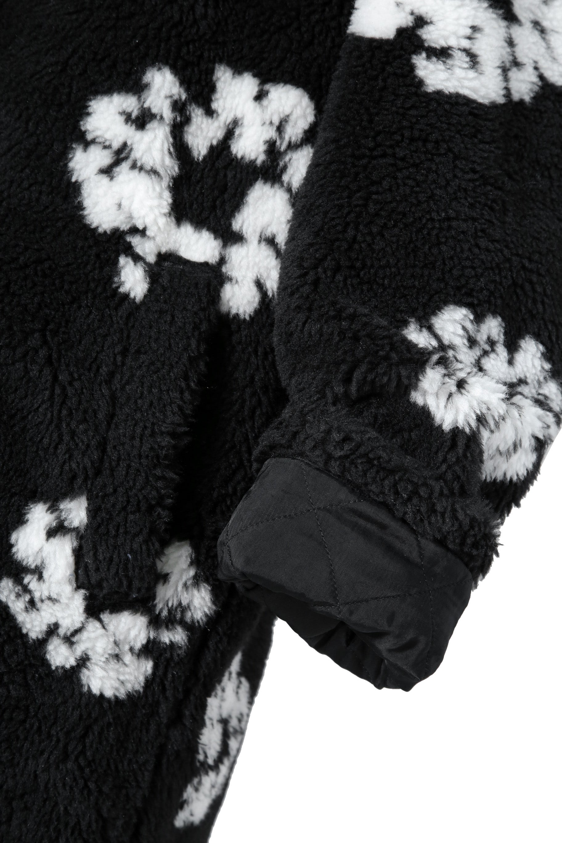 新品 セントマイケル DENIM TEARS x SAINT Mxxxxxx / 24AW COTTON WRTETH Fur Coat / size 2 (Black）ファーコート READYMADE