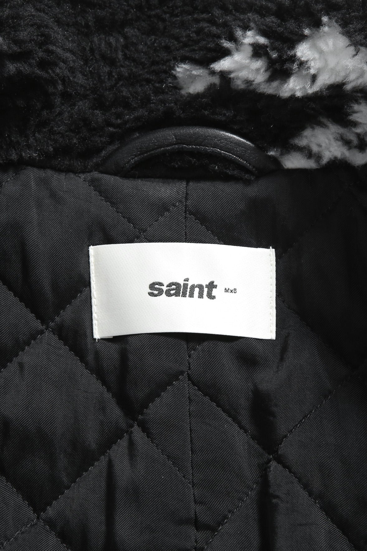 新品 セントマイケル DENIM TEARS x SAINT Mxxxxxx / 24AW COTTON WRTETH Fur Coat / size 2 (Black）ファーコート READYMADE