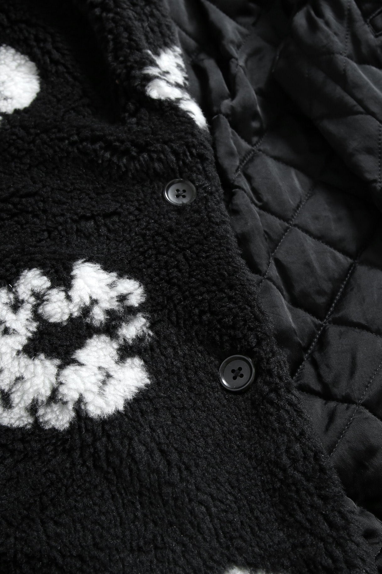 新品 セントマイケル DENIM TEARS x SAINT Mxxxxxx / 24AW COTTON WRTETH Fur Coat / size 2 (Black）ファーコート READYMADE