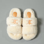 CELINE セリーヌ / SLIDES TRIOMPHE IN SHEARLING  スライド トリオンフ サンダル / ムートン / size 36 (23cm) IVORY