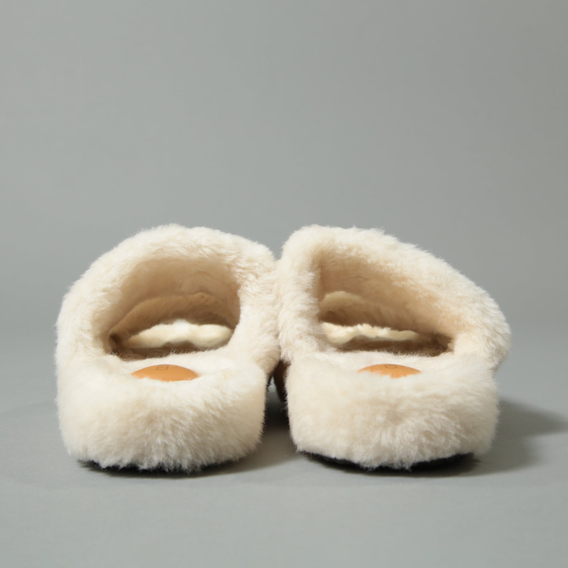 CELINE セリーヌ / SLIDES TRIOMPHE IN SHEARLING  スライド トリオンフ サンダル / ムートン / size 36 (23cm) IVORY
