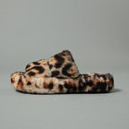 CELINE セリーヌ / 美品 SLIDES TRIOMPHE IN SHEARLING  スライド トリオンフ サンダル / ムートン / size 36 (23cm) レオパード シューズ