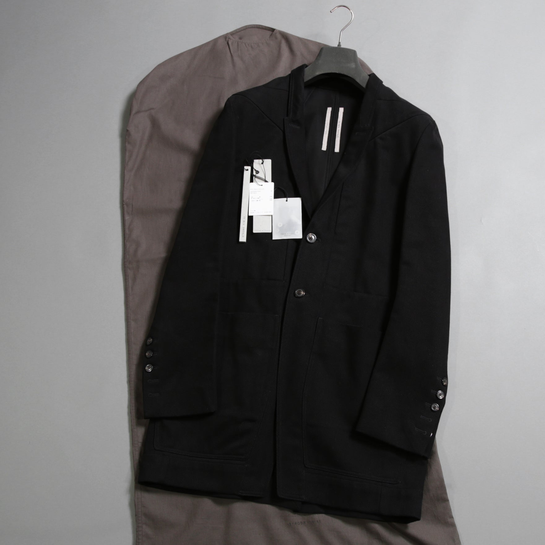 Rick Owens リックオエンス / 22FW STROBE / 美品  FOG LIDO JACKET リドジャケット mRU02 B2723CF / 起毛コットンツイル / size 48 (BLACK)