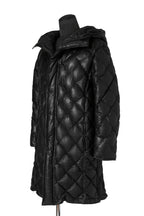 希少 新品 イサムカタヤマ バックラッシュ / HOODED DOWN COAT / KANGAROO + POLISH WHITE GOOSE / size XL (BLACK) レザー ダウン コート