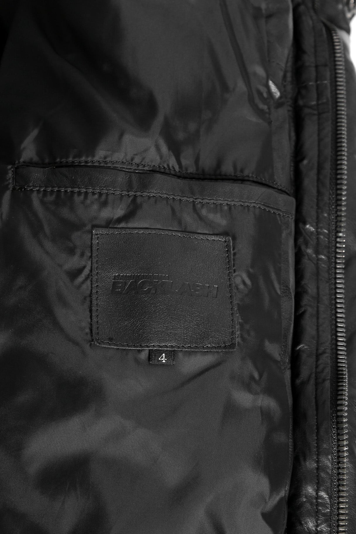 希少 新品 イサムカタヤマ バックラッシュ / HOODED DOWN COAT / KANGAROO + POLISH WHITE GOOSE / size XL (BLACK) レザー ダウン コート