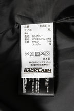 希少 新品 イサムカタヤマ バックラッシュ / HOODED DOWN COAT / KANGAROO + POLISH WHITE GOOSE / size XL (BLACK) レザー ダウン コート