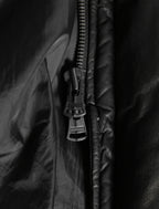 希少 新品 イサムカタヤマ バックラッシュ / HOODED DOWN COAT / KANGAROO + POLISH WHITE GOOSE / size XL (BLACK) レザー ダウン コート