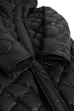 希少 新品 イサムカタヤマ バックラッシュ / HOODED DOWN COAT / KANGAROO + POLISH WHITE GOOSE / size XL (BLACK) レザー ダウン コート