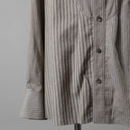 ZIGGY CHEN ジギーチェン / 24AW 美品 Pleated Stripe Shirt / 長袖シャツ/ 0M2430717 / size 44 (GRAY）