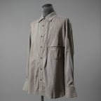 ZIGGY CHEN ジギーチェン / 24AW 美品 Pleated Stripe Shirt / 長袖シャツ/ 0M2430717 / size 44 (GRAY）