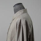 ZIGGY CHEN ジギーチェン / 24AW 美品 Pleated Stripe Shirt / 長袖シャツ/ 0M2430717 / size 44 (GRAY）