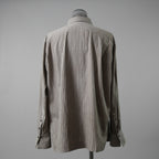 ZIGGY CHEN ジギーチェン / 24AW 美品 Pleated Stripe Shirt / 長袖シャツ/ 0M2430717 / size 44 (GRAY）