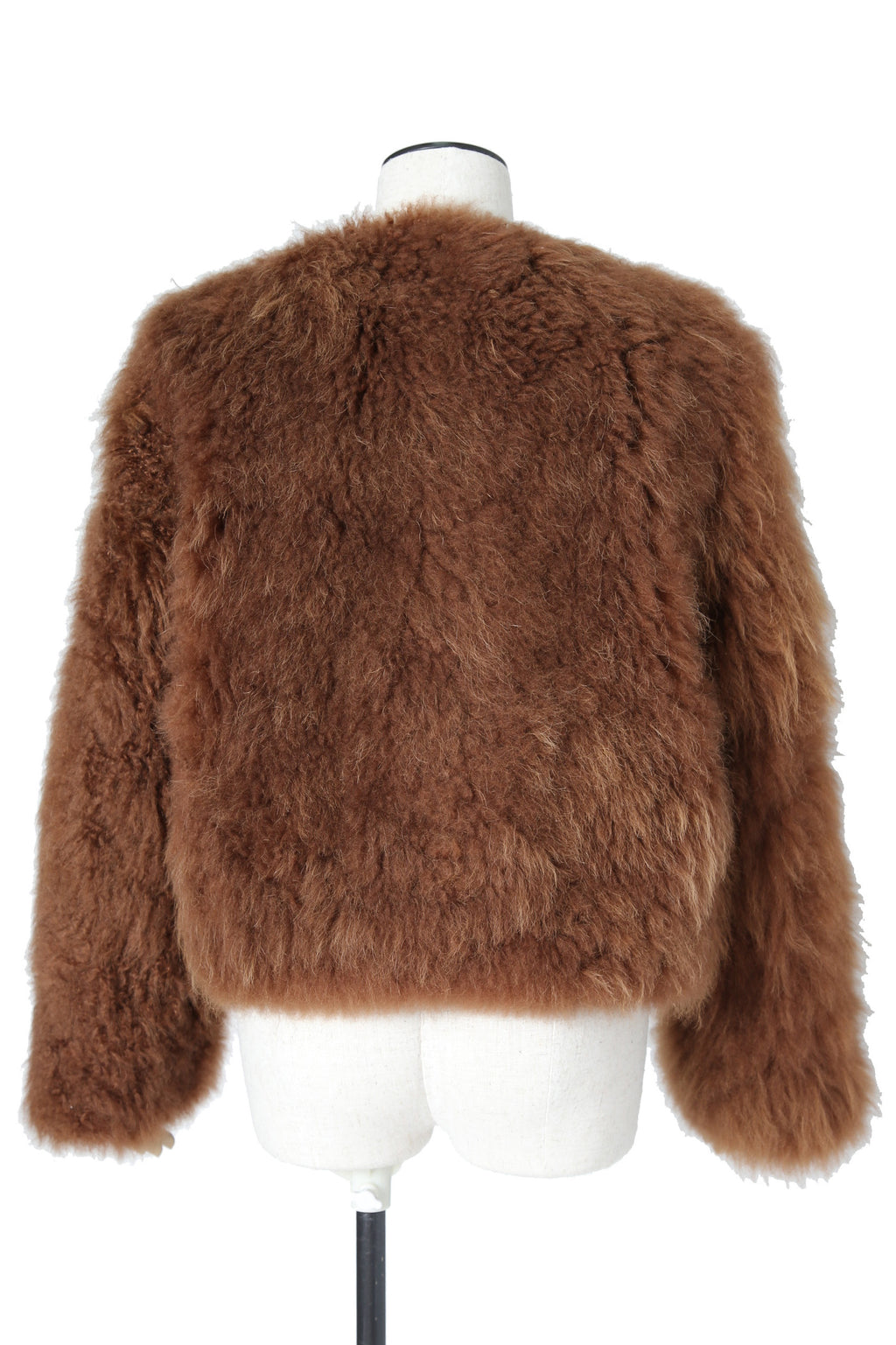 希少 極美品 CELINE セリーヌ / 2020年 秋冬 / 定価94.6万 / エディ 期 / カシミヤ ムートン ボレロ / size 34 (BROWN) ジャケット