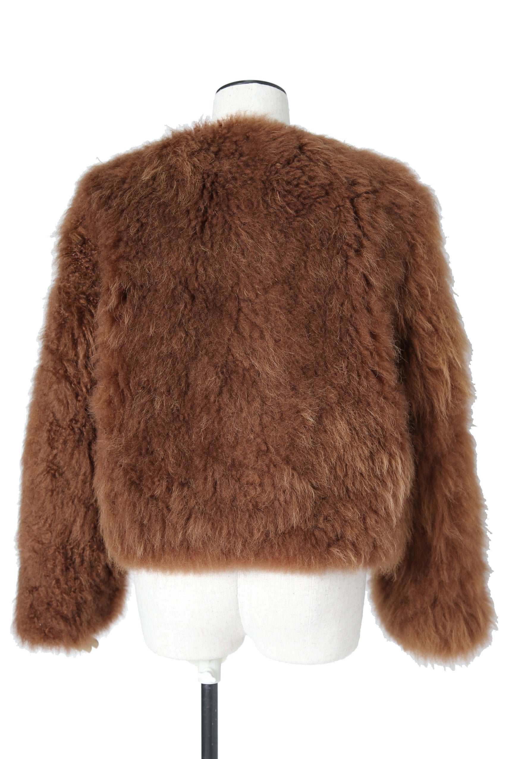 希少 極美品 CELINE セリーヌ / 2020年 秋冬 / 定価94.6万 / エディ 期 / カシミヤ ムートン ボレロ / size 34 (BROWN) ジャケット