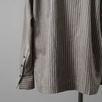 ZIGGY CHEN ジギーチェン / 24AW 美品 Pleated Stripe Shirt / 長袖シャツ/ 0M2430717 / size 44 (GRAY）