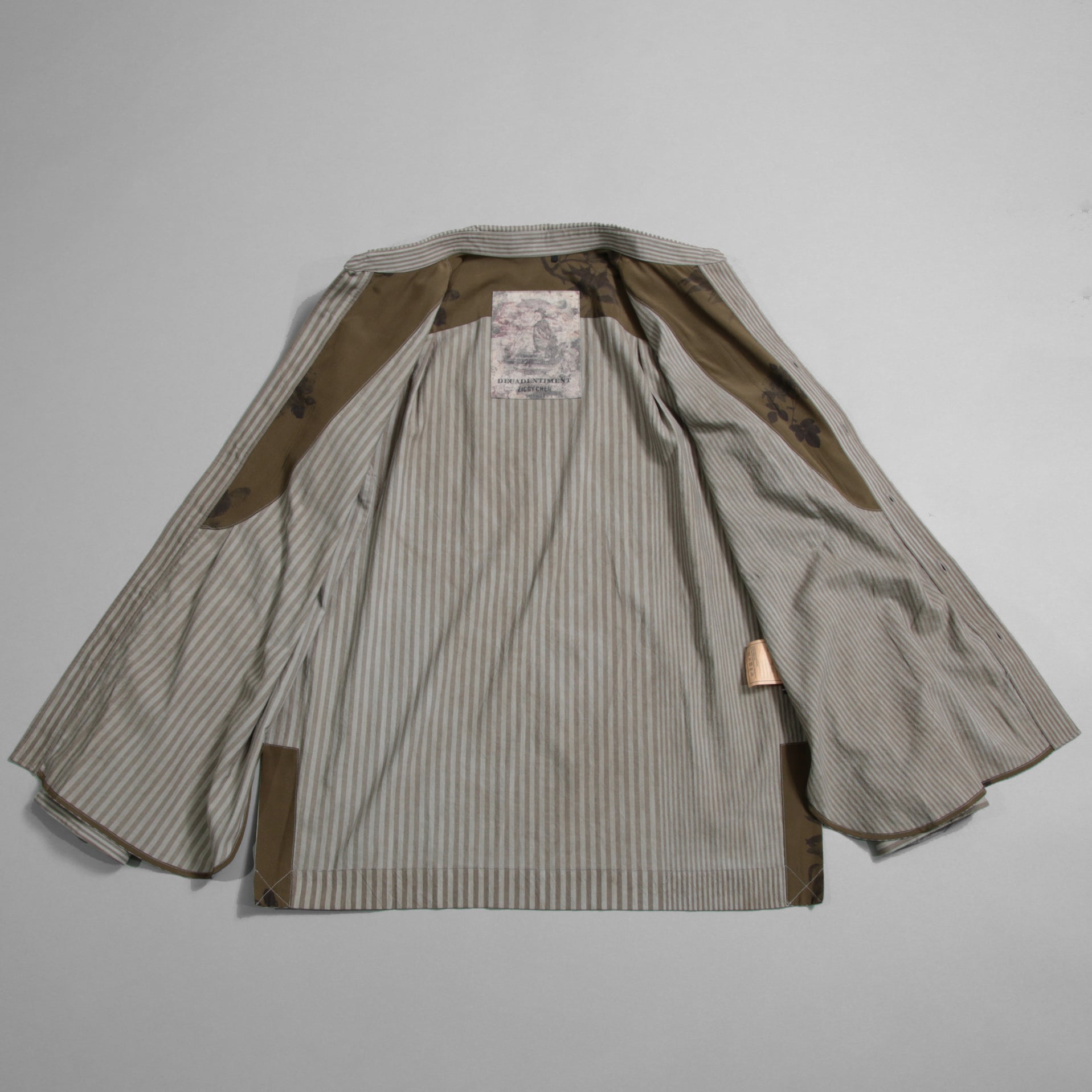 ZIGGY CHEN ジギーチェン / 24AW 美品 Pleated Stripe Shirt / 長袖シャツ/ 0M2430717 / size 44 (GRAY）