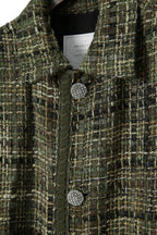 新品 READYMADE レディメイド / 21AW Tweed Shirt Jacket / RE-MX-KH-00-00-189 / size 2 (KHAKAI) シャネル ツイード ジャケット