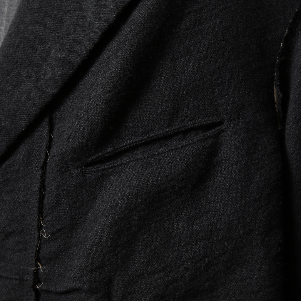 ZIGGY CHEN ジギーチェン / 24AW 美品 Raw-Edge Shoulders Three Button Jacket / ジャケット / 0M2430906 / size 46 (BLACK)