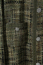 新品 READYMADE レディメイド / 21AW Tweed Shirt Jacket / RE-MX-KH-00-00-189 / size 2 (KHAKAI) シャネル ツイード ジャケット