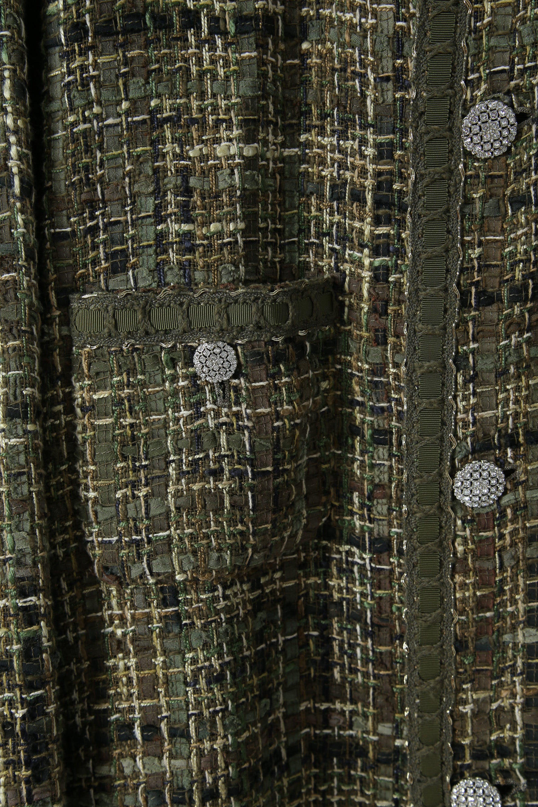 新品 READYMADE レディメイド / 21AW Tweed Shirt Jacket / RE-MX-KH-00-00-189 / size 2 (KHAKAI) シャネル ツイード ジャケット