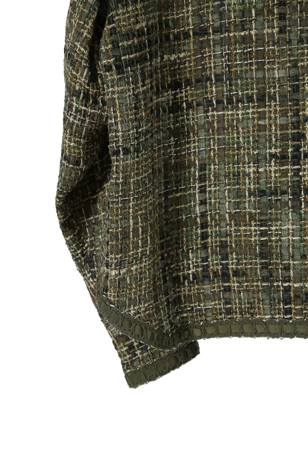 新品 READYMADE レディメイド / 21AW Tweed Shirt Jacket / RE-MX-KH-00-00-189 / size 2 (KHAKAI) シャネル ツイード ジャケット