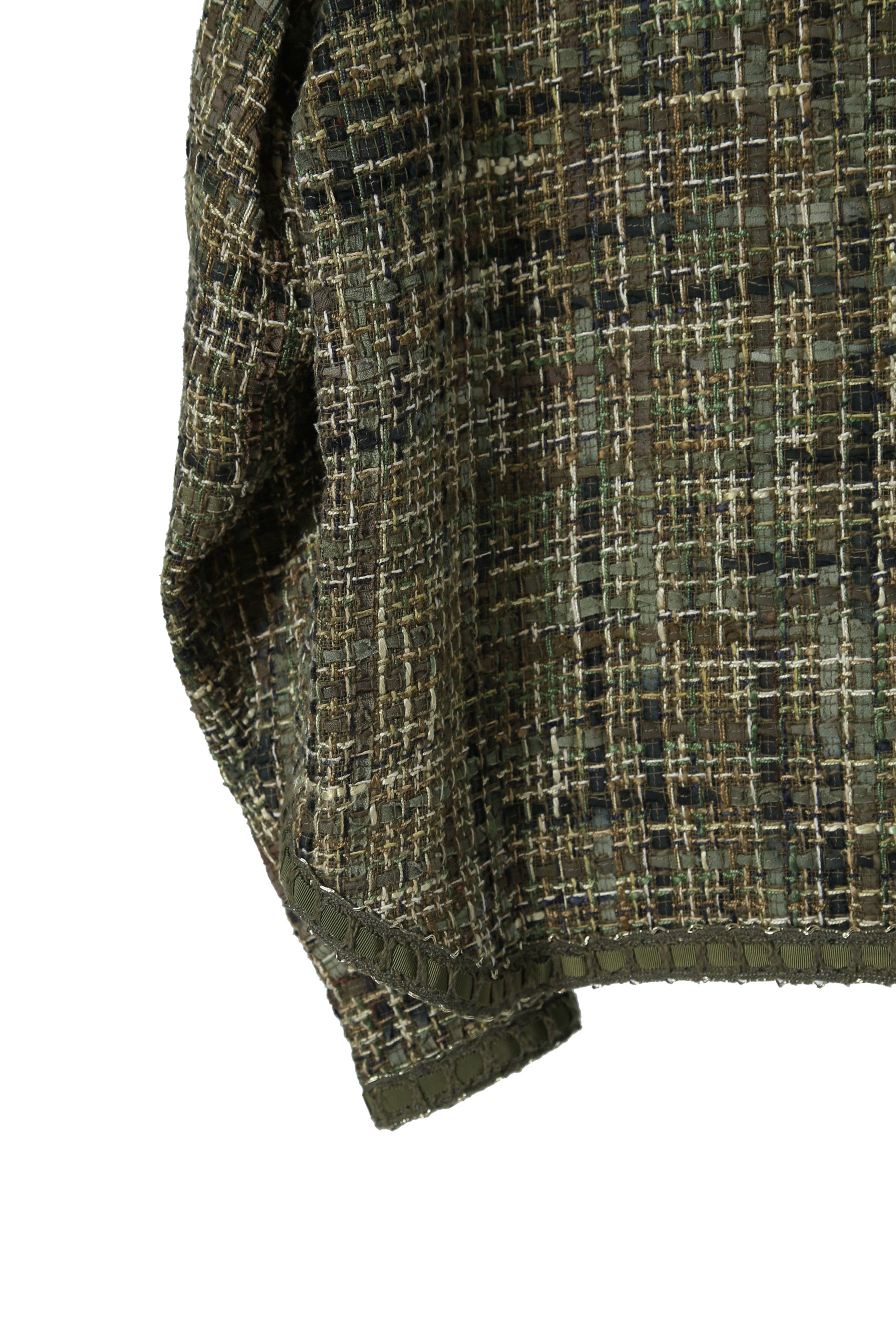 新品 READYMADE レディメイド / 21AW Tweed Shirt Jacket / RE-MX-KH-00-00-189 / size 2 (KHAKAI) シャネル ツイード ジャケット
