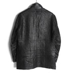 美品 ランバン LANVIN COLLECTION / 希少 パイソン型押し ラムレザー ジャケット カーコート スタンドカラー / size 48 黒