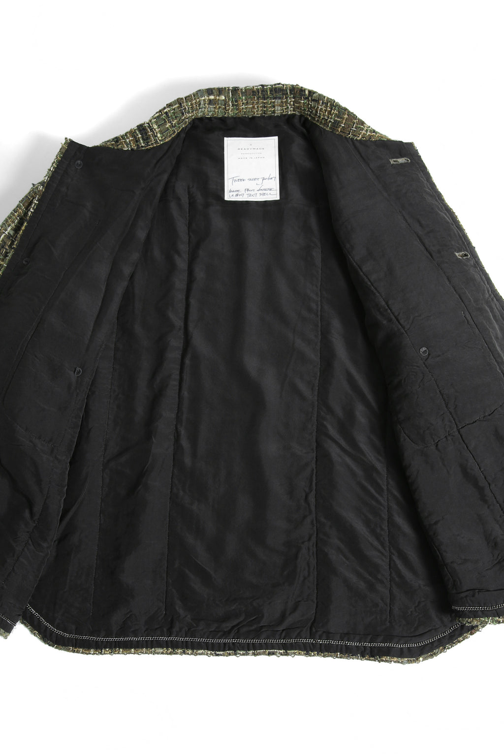 新品 READYMADE レディメイド / 21AW Tweed Shirt Jacket / RE-MX-KH-00-00-189 / size 2 (KHAKAI) シャネル ツイード ジャケット