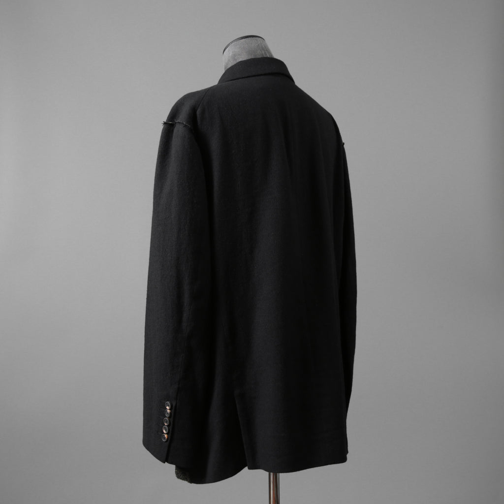 ZIGGY CHEN ジギーチェン / 24AW 美品 Raw-Edge Shoulders Three Button Jacket / ジャケット / 0M2430906 / size 46 (BLACK)