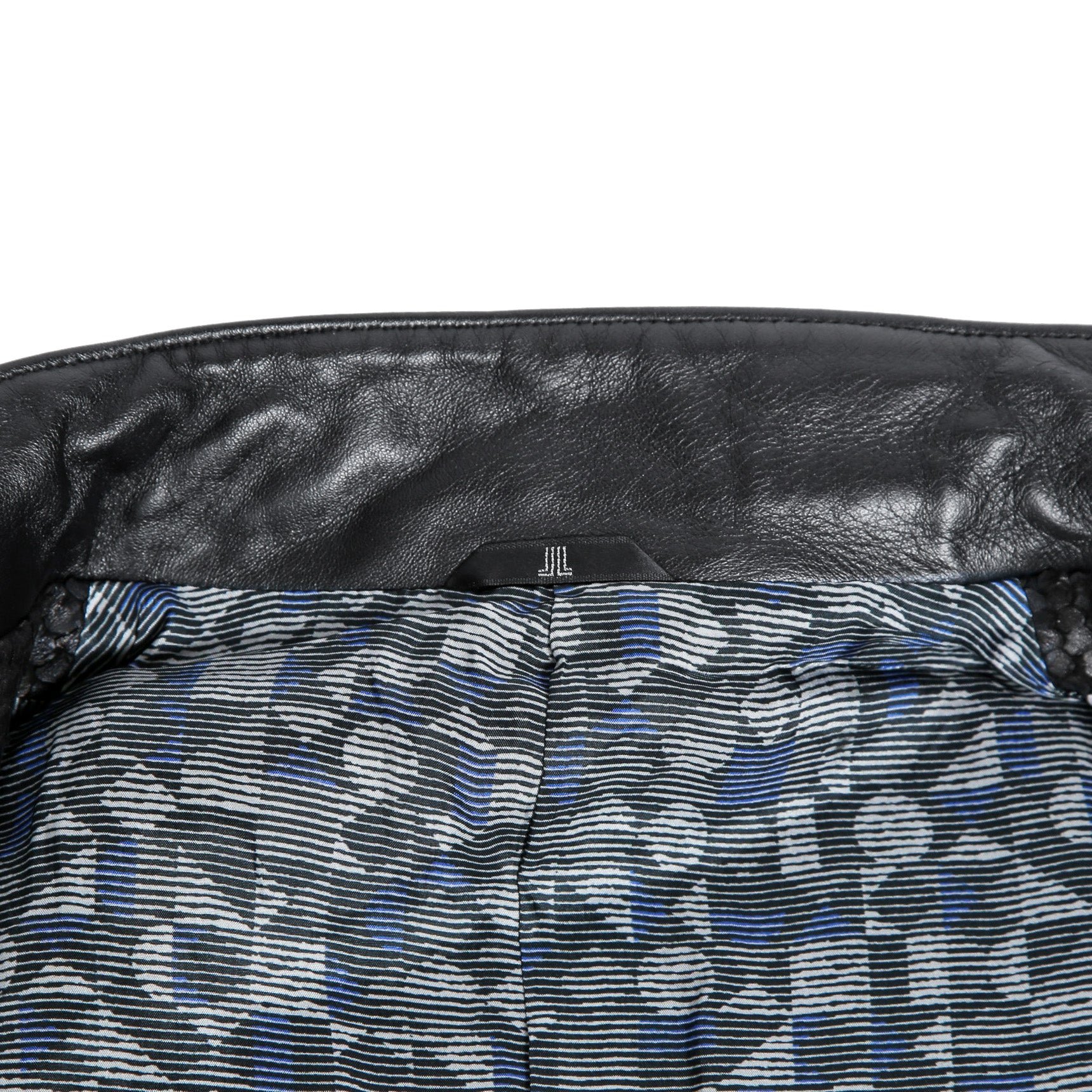 美品 ランバン LANVIN COLLECTION / 希少 パイソン型押し ラムレザー ジャケット カーコート スタンドカラー / size 48 黒