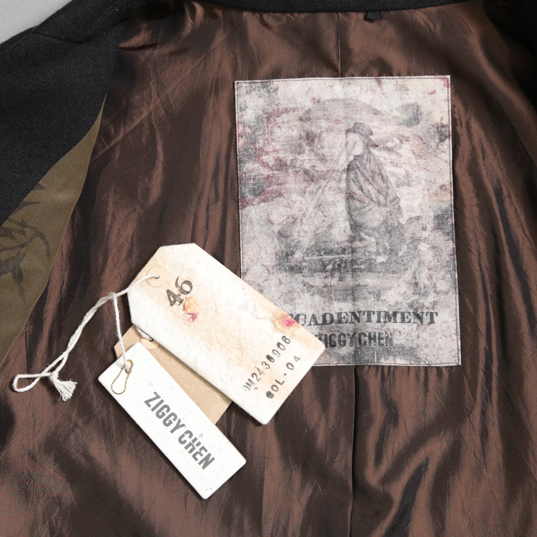 ZIGGY CHEN ジギーチェン / 24AW 美品 Raw-Edge Shoulders Three Button Jacket / ジャケット / 0M2430906 / size 46 (BLACK)