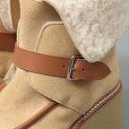 新品 HERMES エルメス / Stiefeletten Hemisphere エミスフェール アンクルブーツ /  ムートン ボア / size 37.5 (24cm) BEIGE