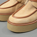 新品 HERMES エルメス / Stiefeletten Hemisphere エミスフェール アンクルブーツ /  ムートン ボア / size 37.5 (24cm) BEIGE