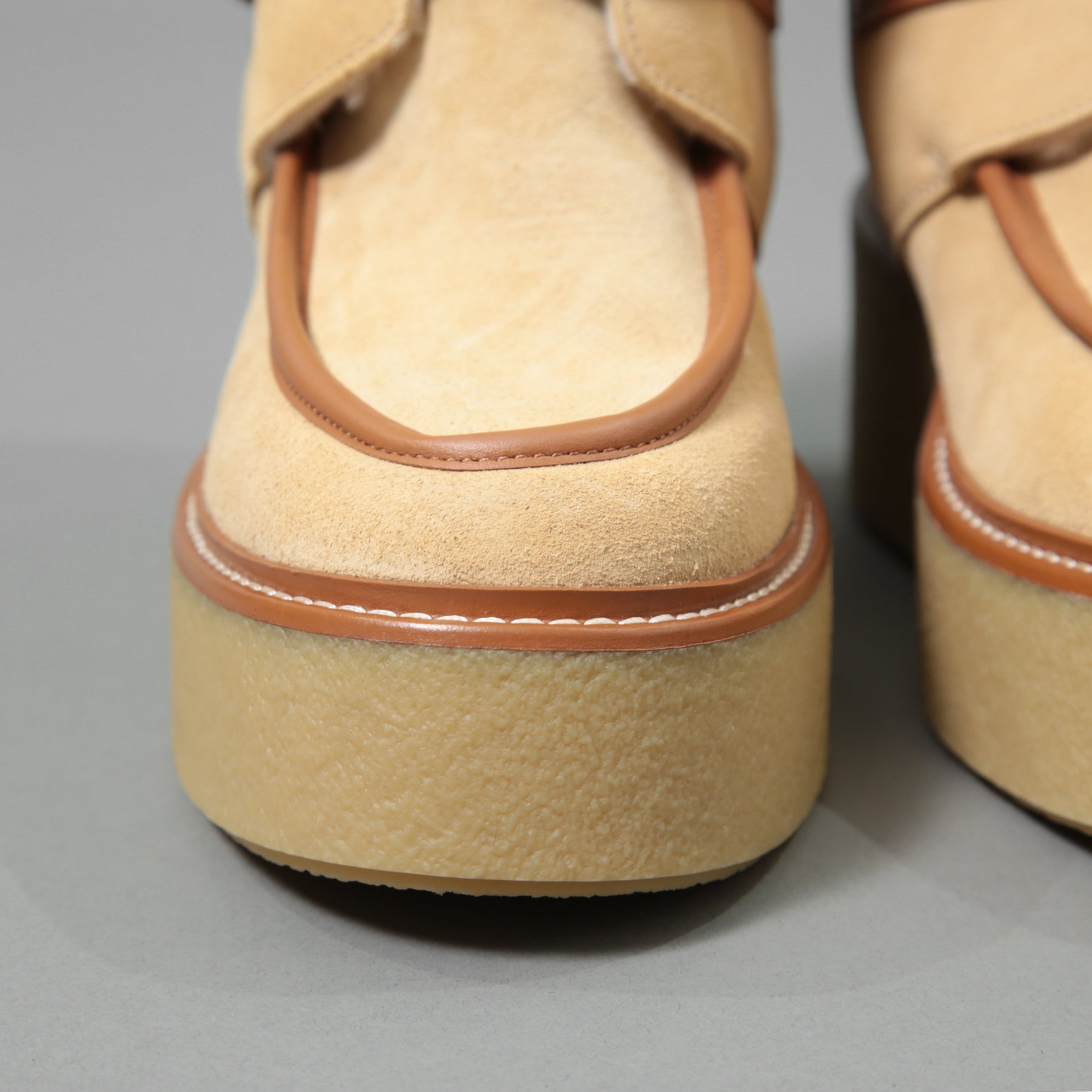 新品 HERMES エルメス / Stiefeletten Hemisphere エミスフェール アンクルブーツ /  ムートン ボア / size 37.5 (24cm) BEIGE