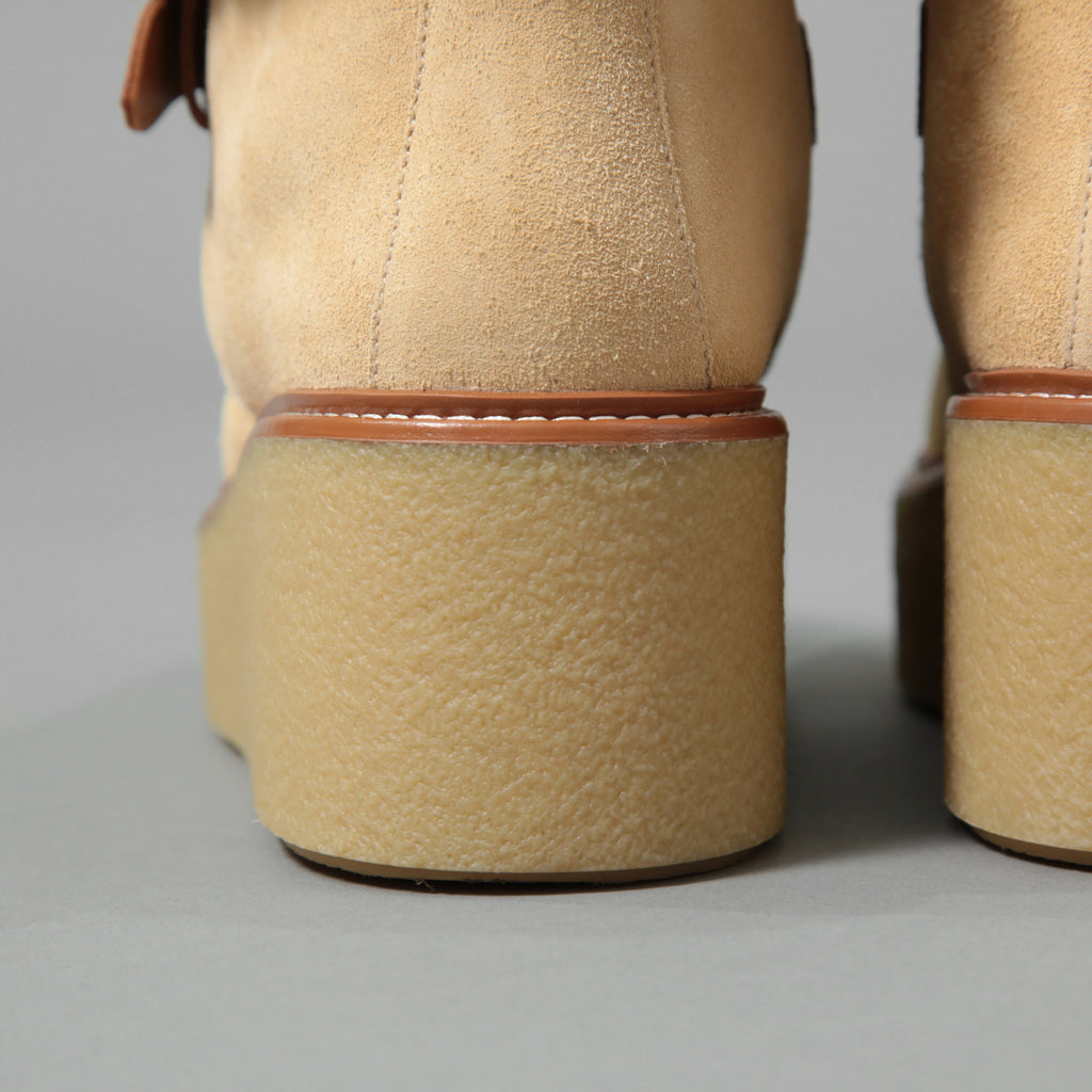 新品 HERMES エルメス / Stiefeletten Hemisphere エミスフェール アンクルブーツ /  ムートン ボア / size 37.5 (24cm) BEIGE