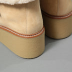 新品 HERMES エルメス / Stiefeletten Hemisphere エミスフェール アンクルブーツ /  ムートン ボア / size 37.5 (24cm) BEIGE