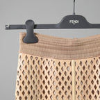 FENDI フェンディ / 19SS ラムレザー パンチング加工 ペンシル スカート / FPD887 A8GP / size 38 (BEIGE)