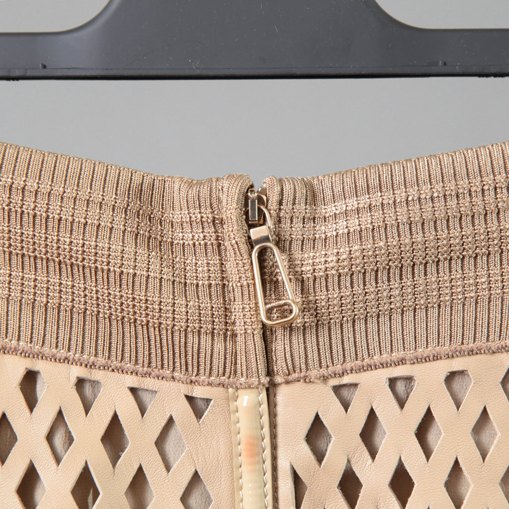 FENDI フェンディ / 19SS ラムレザー パンチング加工 ペンシル スカート / FPD887 A8GP / size 38 (BEIGE)